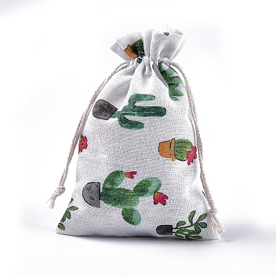 Polycotton(Polyester Cotton) Packing Pouches Drawstring Bags ABAG-T007-02L-1