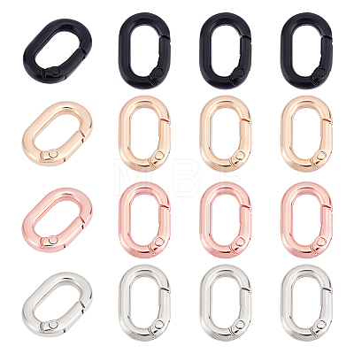 16Pcs 4 Colors Alloy Spring Gate Rings FIND-PH0009-48-1