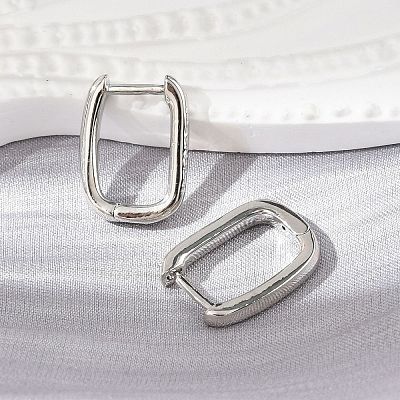 Brass Huggie Hoop Earrings EJEW-L234-61-P-1