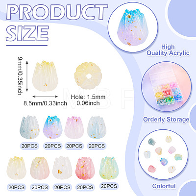180Pcs 9 Colors Opaque Acrylic Beads OACR-TA0004-80-1