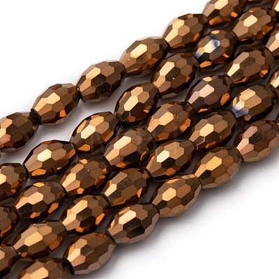 Electroplate Glass Beads X-GC881Y-4-1