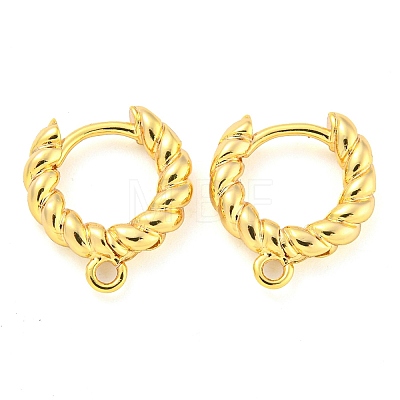 Brass Hoop Earring Findings with Latch Back Closure KK-M286-20G-1