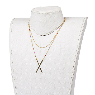 304 Stainless Steel Double Layer Necklaces NJEW-JN02854-04-1