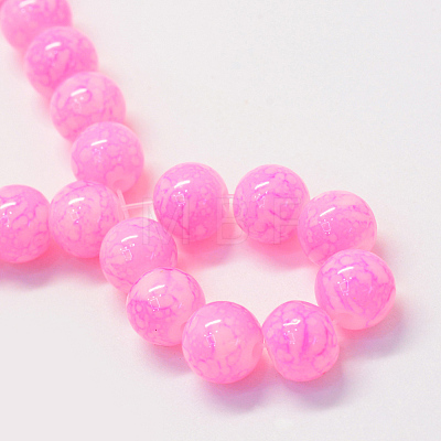 Baking Painted Glass Round Bead Strands DGLA-Q019-8mm-64-1