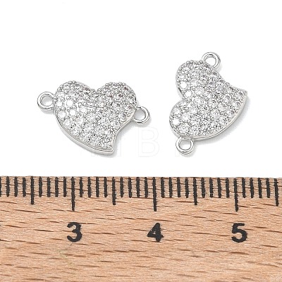 SHEGRACE Brass Micro Pave Clear Cubic Zirconia Connector Charms XGRQ3K904-563P-1