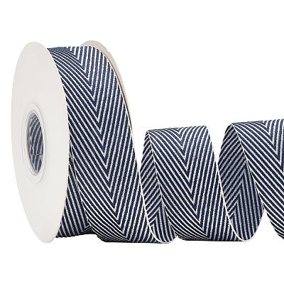 9M Polycotton(Polyester Cotton) Herringbone Ribbon OCOR-WH0093-08B-1