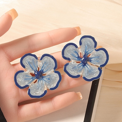 Flower Alloy Enamel Stud Earrings FS-WGEB1E1-01-1