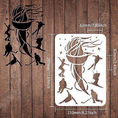 Large Plastic Reusable Drawing Painting Stencils Templates DIY-WH0202-221-1