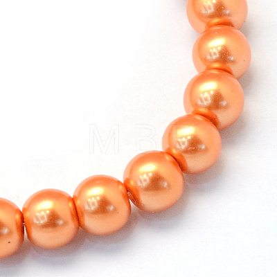 Baking Painted Pearlized Glass Pearl Round Bead Strands HY-Q003-10mm-36-1