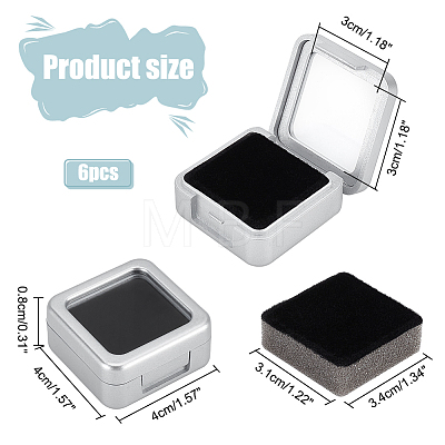 Square Plastic Loose Diamond Storage Boxes VBOX-WH0005-08-1