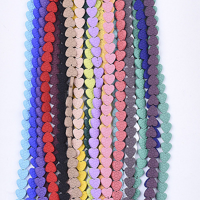 Spray Painted Non-magnetic Synthetic Hematite Beads Strands G-T124-34B-1