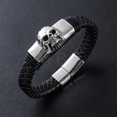 Punk Braided PU Leather Cord Bracelets EQ6903-1