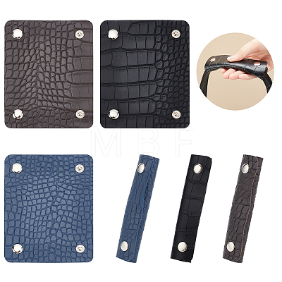 WADORN 6Pcs 3 Colors Imitation Leather Crocodile Texture Bag Handle Covers FIND-WR0003-37-1