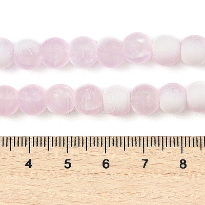 Frosted Crackle Glass Beads Strands GLAA-U001-6mm-M03-1