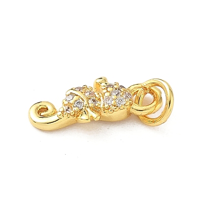 Brass Micro Pave Cubic Zirconia Charms KK-I381-07G-03-1