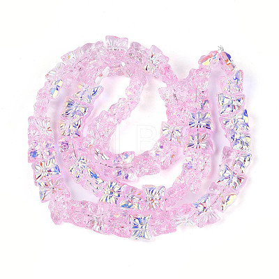 Baking Paint Electroplate Transparent Glass Beads Strands EGLA-N020-05E-1