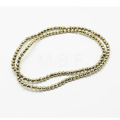 Round Non-magnetic Synthetic Hematite Beads Strands G-D617-4mm-27-1