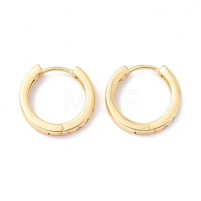 Real 18K Gold Plated Cubic Zirconia Huggie Hoop Earrings for Girl Women EJEW-I260-01G-NR-1