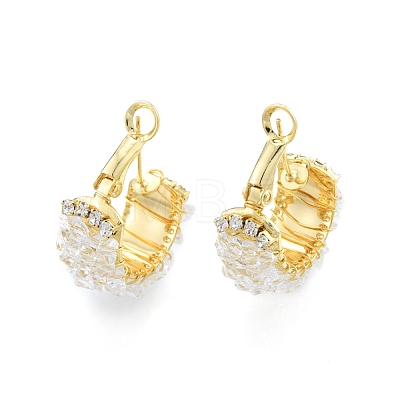 Crystal Rhinestone Thick Hoop Earrings EJEW-I269-07G-1