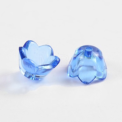 Lt.Blue Dyed Transparent Acrylic Flower Beads X-PL548-8-1