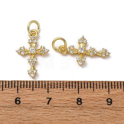 Brass Micro Pave Cubic Zirconia Pendants KK-P308-25G-1