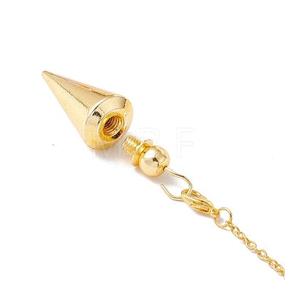 Rack Plating Brass Cable Chain Cone Dowsing Pendulums HJEW-G016-01G-1