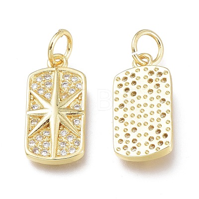 Brass Micro Pave Clear Cubic Zirconia Charms ZIRC-L076-055G-1