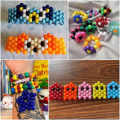 800Pcs Opaque Plastic Beads KY-SP0001-47E-1
