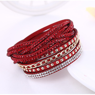 6-row Velvet Multi-strand Bracelets for Women WG11742-01-1