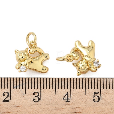 Brass Micro Pave Cubic Zirconia Pendants KK-P325-13A-G-1
