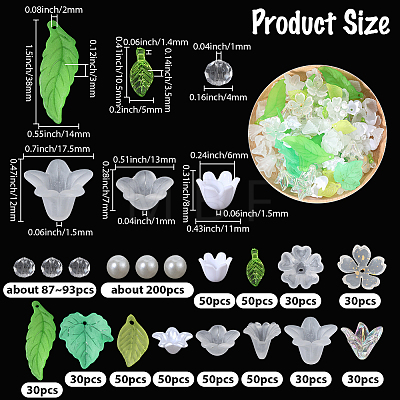 DIY Leaf Flower Findings Kits DIY-PA0001-64A-1