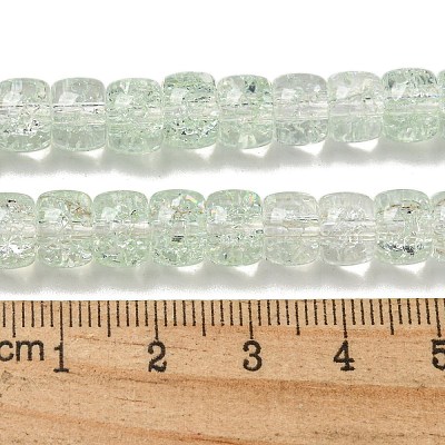 Transparent Spray Painting Crackle Glass Beads Strands GLAA-NH0001-05E-1