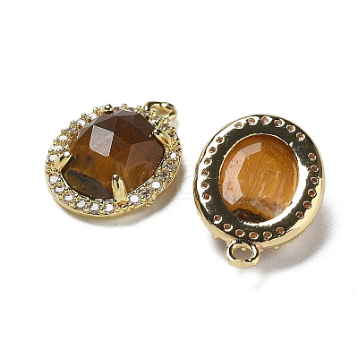 Natural Mixed Gemstone Faceted Oval Pendants G-I375-02G-1