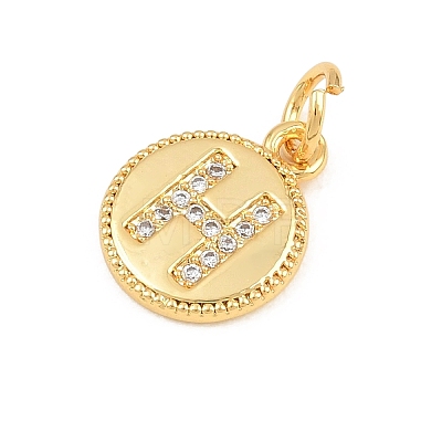 Brass Micro Pave Clear Cubic Zirconia Charms CU-CBA56CE-12G-H-1