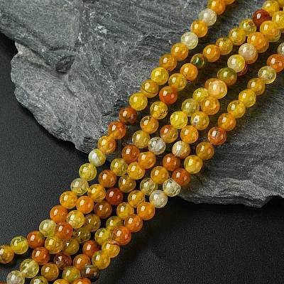 Dyed Natural Dragon Veins Agate Beads Strands X-G-C068-6mm-15-1
