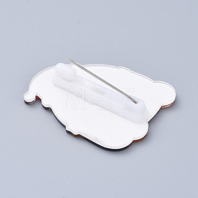 Acrylic Safety Brooches JEWB-D008-A12-1