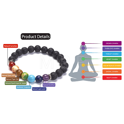 Yoga Chakra Jewelry X-BJEW-K142-A-1