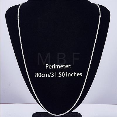 Rhodium Plated 925 Sterling Silver Thin Dainty Link Chain Necklace for Women Men JN1096B-07-1