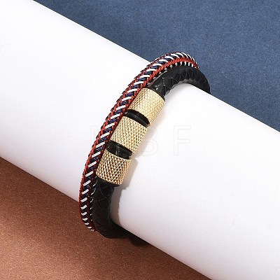 Braided Leather Multi-strand Bracelets BJEW-Z081-15G-1