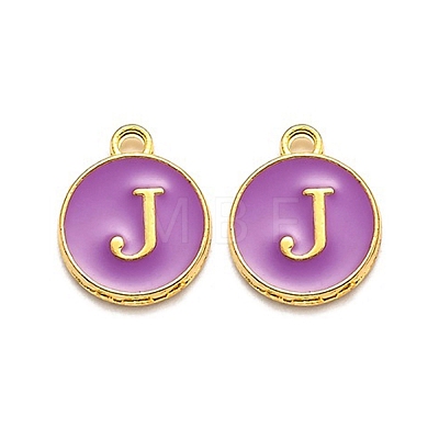 Golden Plated Alloy Enamel Charms ENAM-Q437-12J-1