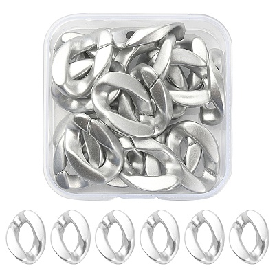20Pcs Opaque Spray Painted Acrylic Linking Rings OACR-YW0001-53B-1
