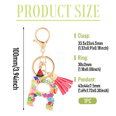 Fruit Series Letter Resin Keychains KEYC-TAC0033-02R-1