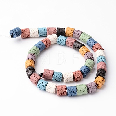 Column Dyed Natural Lava Rock Bead Strands G-L435-04-1