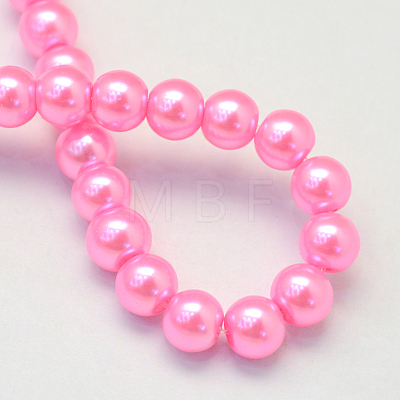 Baking Painted Pearlized Glass Pearl Round Bead Strands X-HY-Q003-4mm-68-1