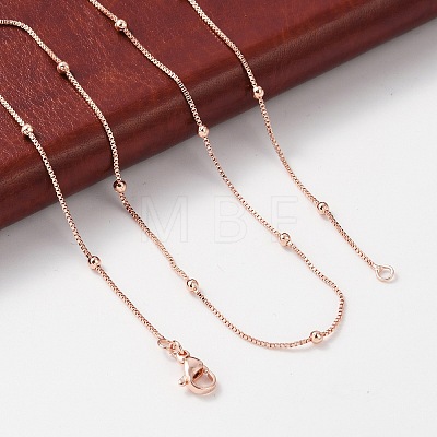 Brass Satellite Chains Necklaces for Women NJEW-D302-33RG-1