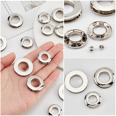 WADORN 18Pcs 3 Style Alloy Grommet Eyelet Findings FIND-WR0006-18P-1