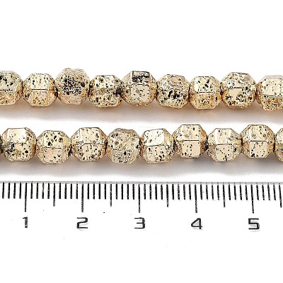 Electroplated Natural Lava Rock Beads Strands G-H303-A10-LG01-1