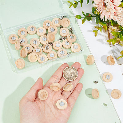 SUNNYCLUE 40Pcs Wooden Stud Earring Findings FIND-SC0008-96A-1