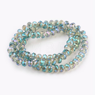 Electroplate Glass Beads Strands GLAA-K027-FR-A02-1