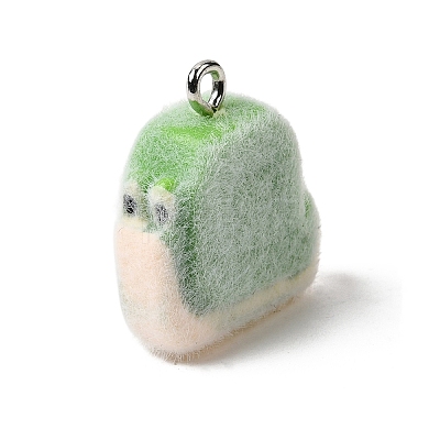 Flocking Opaque Resin Pendants RESI-G123-01W-1